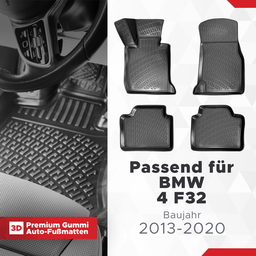 3D Auto Fußmatten Set für BMW 4 F32 Baujahr 2013-2020 thumbnail