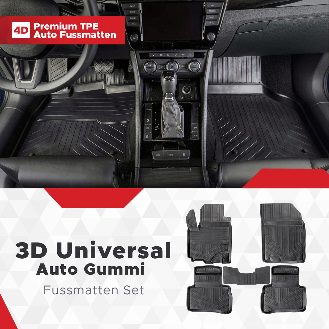 3D Fussmatten Universal Auto Gummi Set