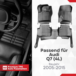 5D Premium Auto Fussmatten TPE Set passend für Audi Q7 (4L) Baujahr 2005-2015 thumbnail