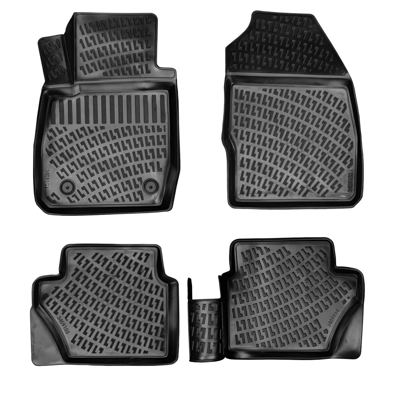 3D Auto Gummimatten & Kofferraumwanne Set für Ford Fiesta Baujahr 2009-2017