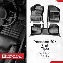 5D Premium Auto Fussmatten TPE Set passend für Fiat Tipo Baujahr ab 2015 thumbnail