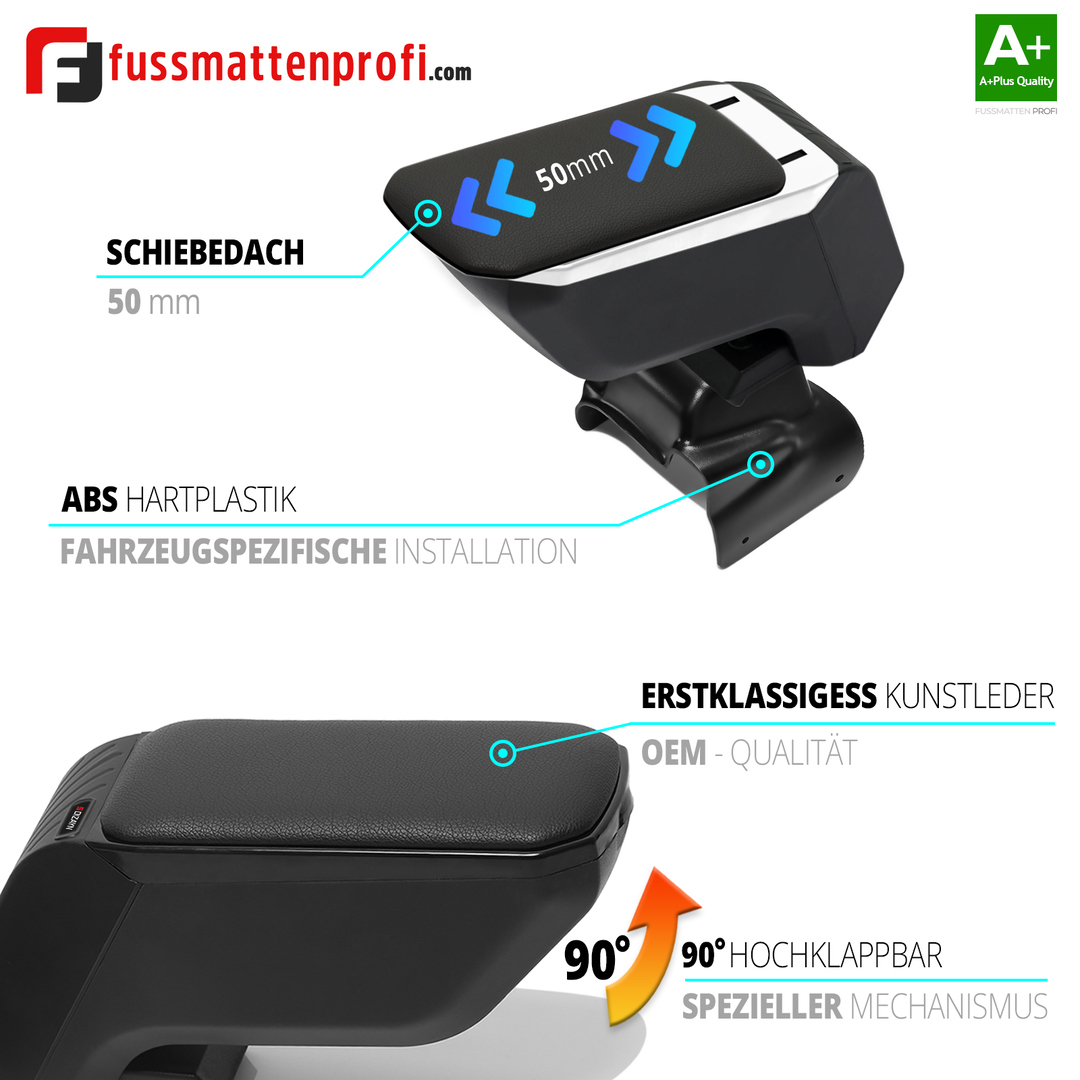 Mittelarmlehne Armauflage mit Schrauben Schwarz Passend für Nissan Juke ab 2010 3