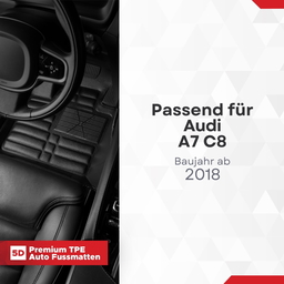 5D Premium Auto Fussmatten TPE Set passend für Audi A7 C8 Baujahr ab 2018 thumbnail