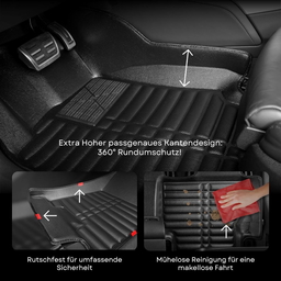 5D Premium Auto Fussmatten TPE Set passend für VW Passat (B8) Baujahr 2014-2023 thumbnail