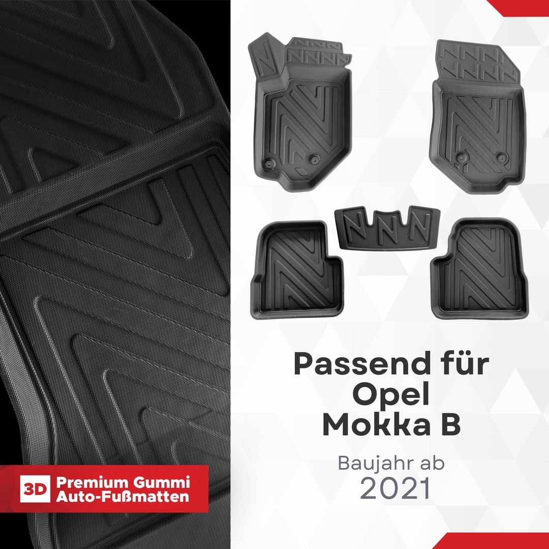 3D Auto Fussmatten Set passend für Opel Mokka B Baujahr ab 2021 ( Passt Nicht in Elektro ) 1
