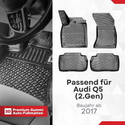 3D Auto Fußmatten Set für Audi Q5 (2.Gen) Baujahr ab 2017 thumbnail