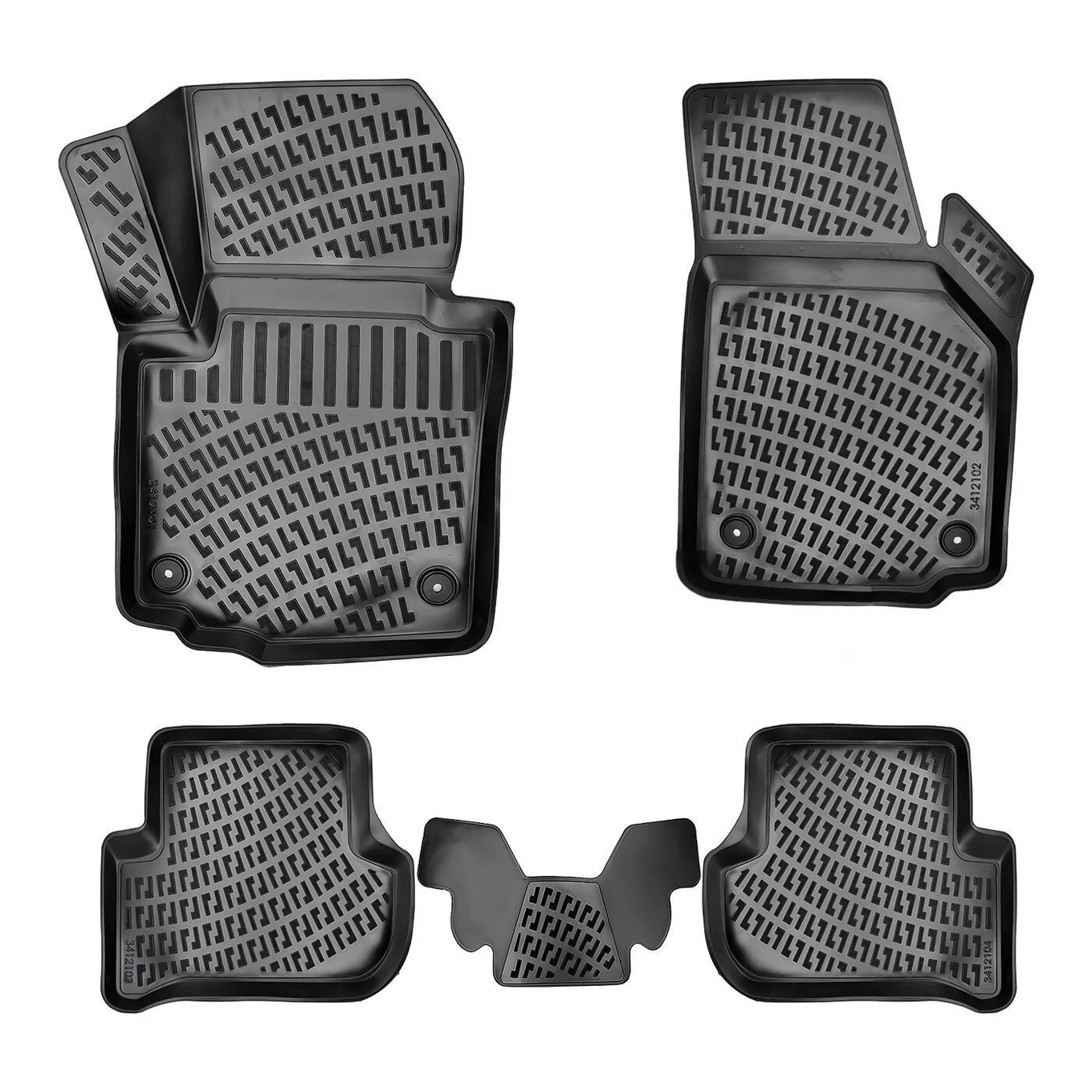 3D Premium Gummi Auto Fussmatten Set Passend für Skoda Yeti Baujahr 2009-2017 1