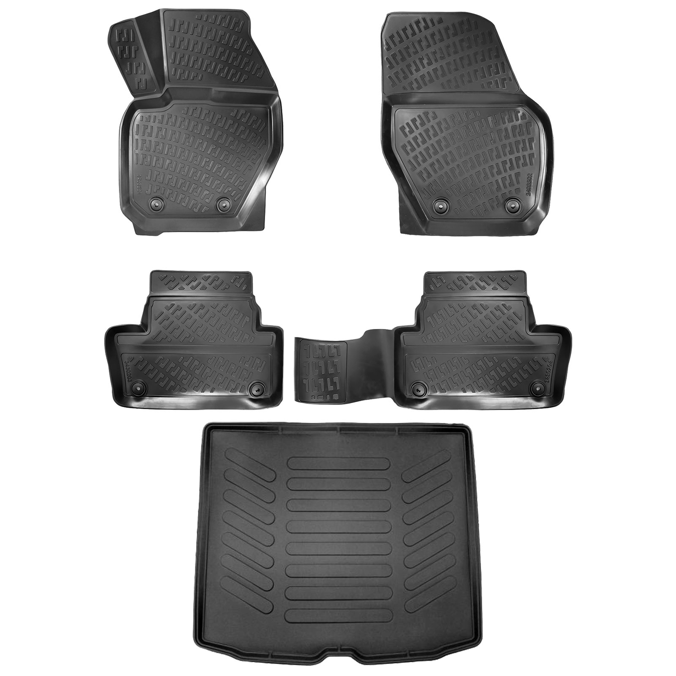 3D Auto Gummimatten & Kofferraumwanne Set für Volvo XC60 (1.Gen) Baujahr 2008-2017 2