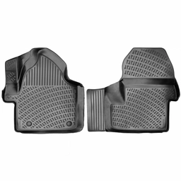 3D Premium Gummi Auto Fussmatten Set Passend für Volkswagen Crafter (2 Beifahrersitzer) Baujahr ab 2006 thumbnail